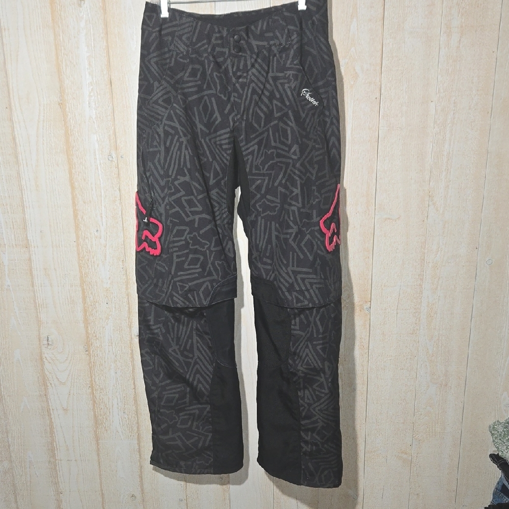 Fox Womens Motorcross Black and Pink Racing Pants Size 7/8